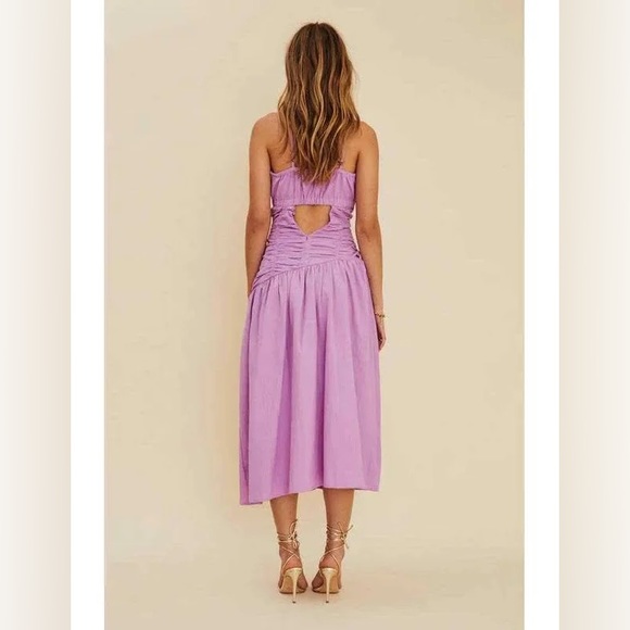 Suboo Skylar Ruched Dress Halter Neck Lavender (Extra Small) - Picture 2 of 3